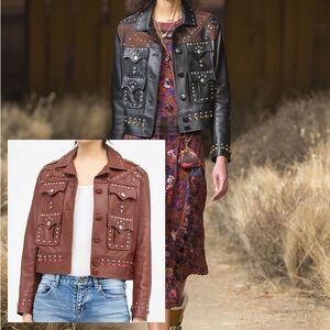 Coach 1941 Fall 2017 Runway Studded Leather Jacket Tobacco
